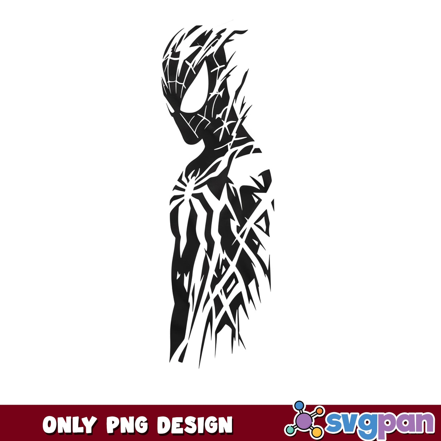 Spiderman Venom Symbiote Silhouette PNG, Marvel PNG, Superhero PNG