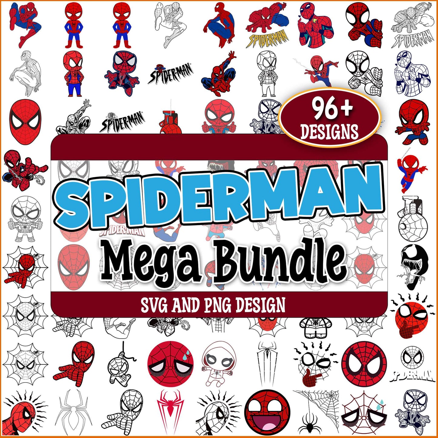 Spiderman chibi logo svg bundle