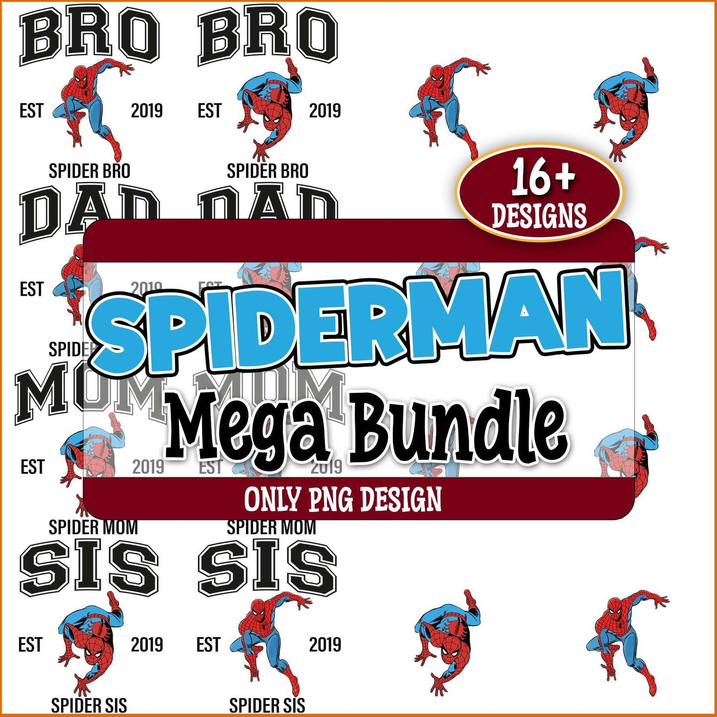 Spiderman family png bundle