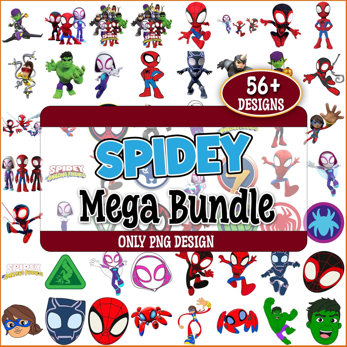 Spiderman x heroes png bundle