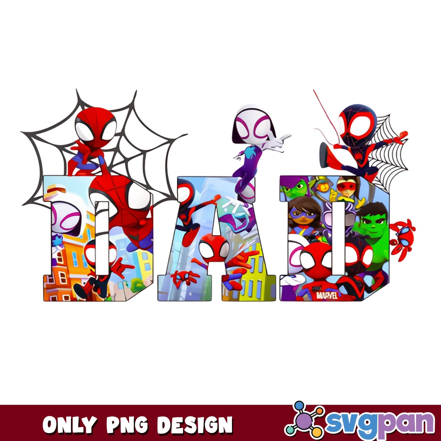 Spidey And His Amazing Friends Dad PNG, Spiderman Dad PNG, Marvel PNG