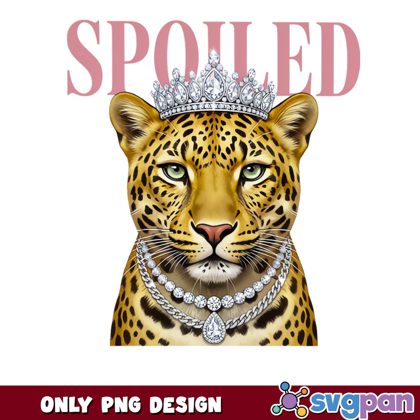 Spoiled Leopard Queen PNG, Wild Cat Crown Tiara PNG, Sassy Animal PNG