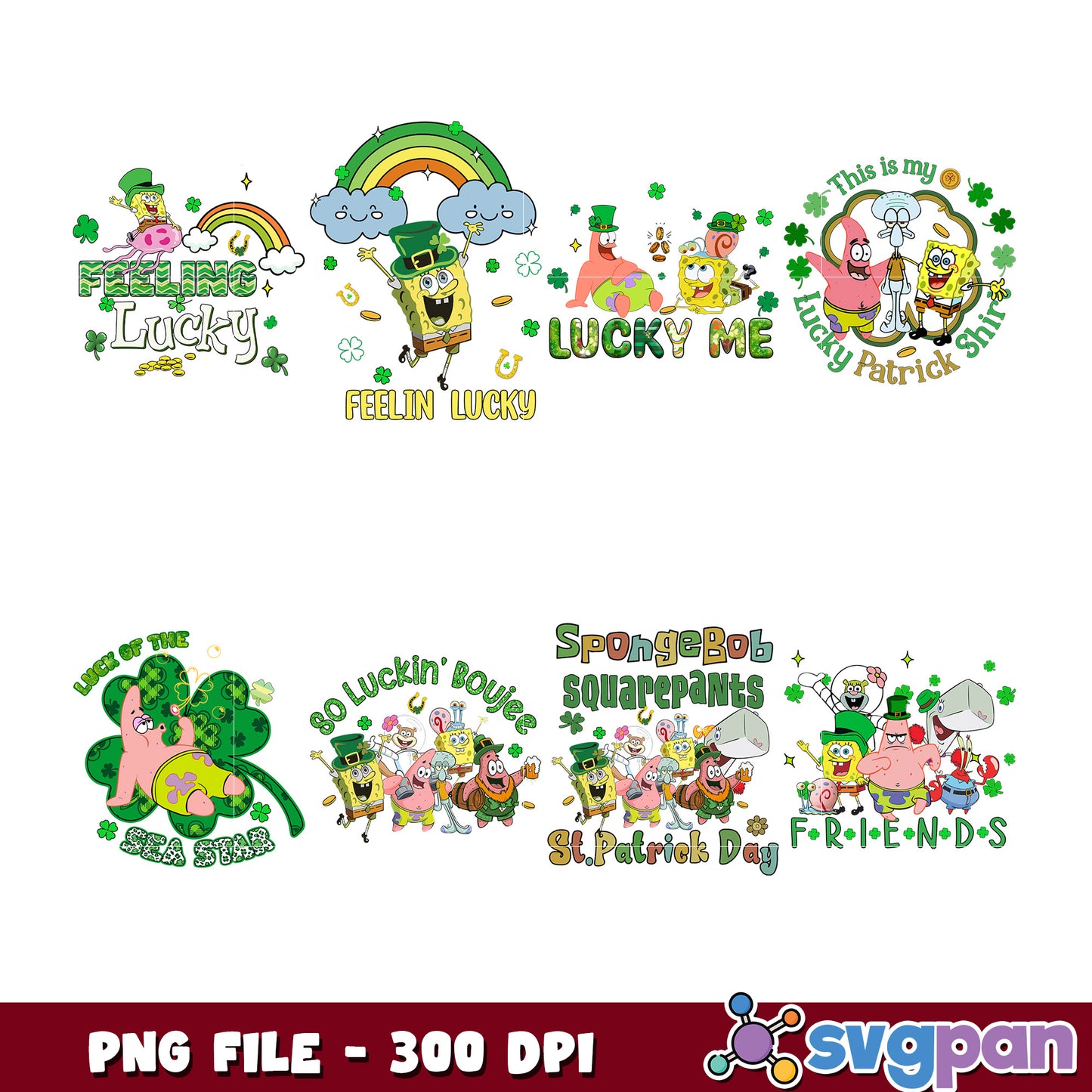 SpongeBob St Patricks Day PNG Bundle