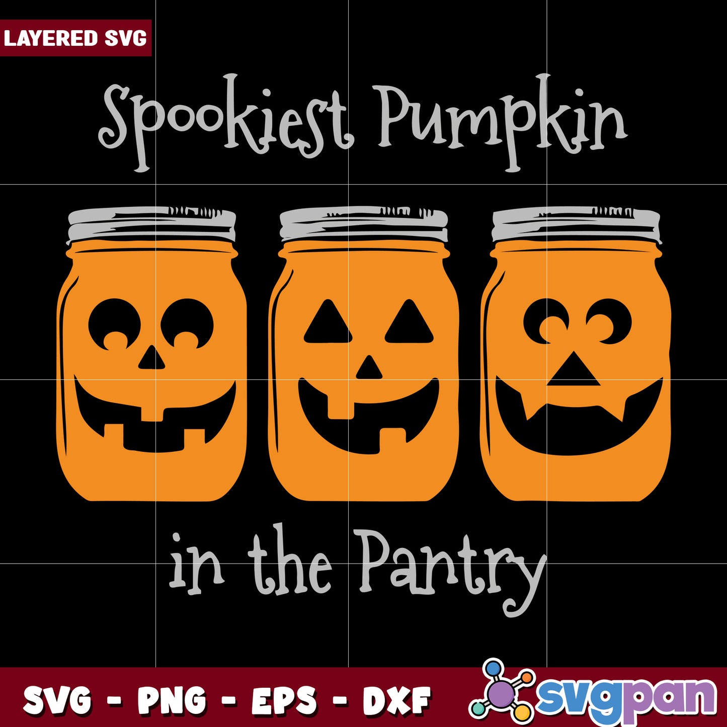 Spookies pumpkin in the Pantry svg, funny halloween svg, spooky characters svg