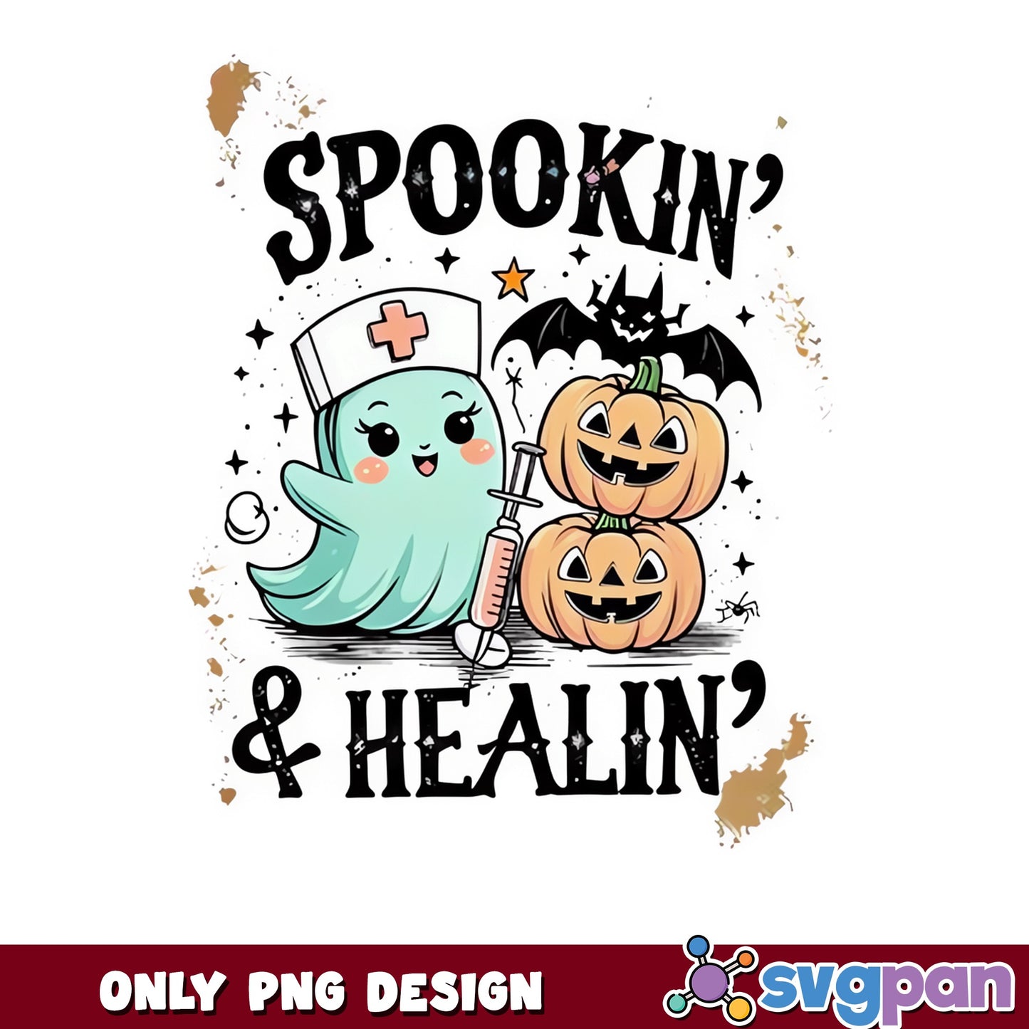 Spookin And Healin Halloween Nurse Ghost PNG, Halloween PNG, Nurse PNG