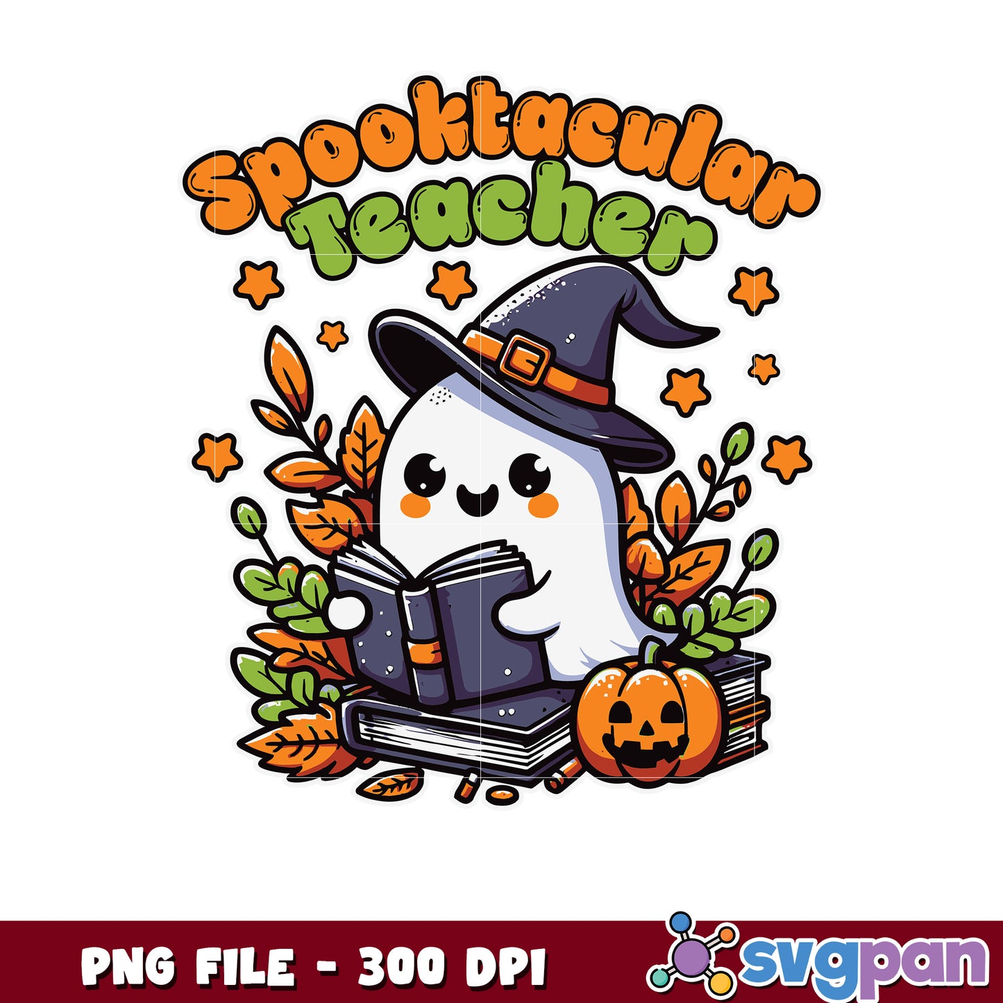 Spooktacular teacher png, halloween ghoul png, cute ghost png
