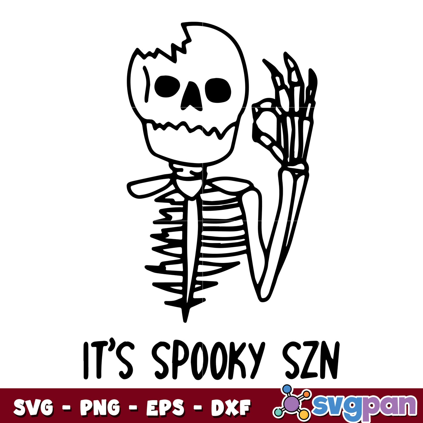 Spooky Szn Skeleton Halloween svg