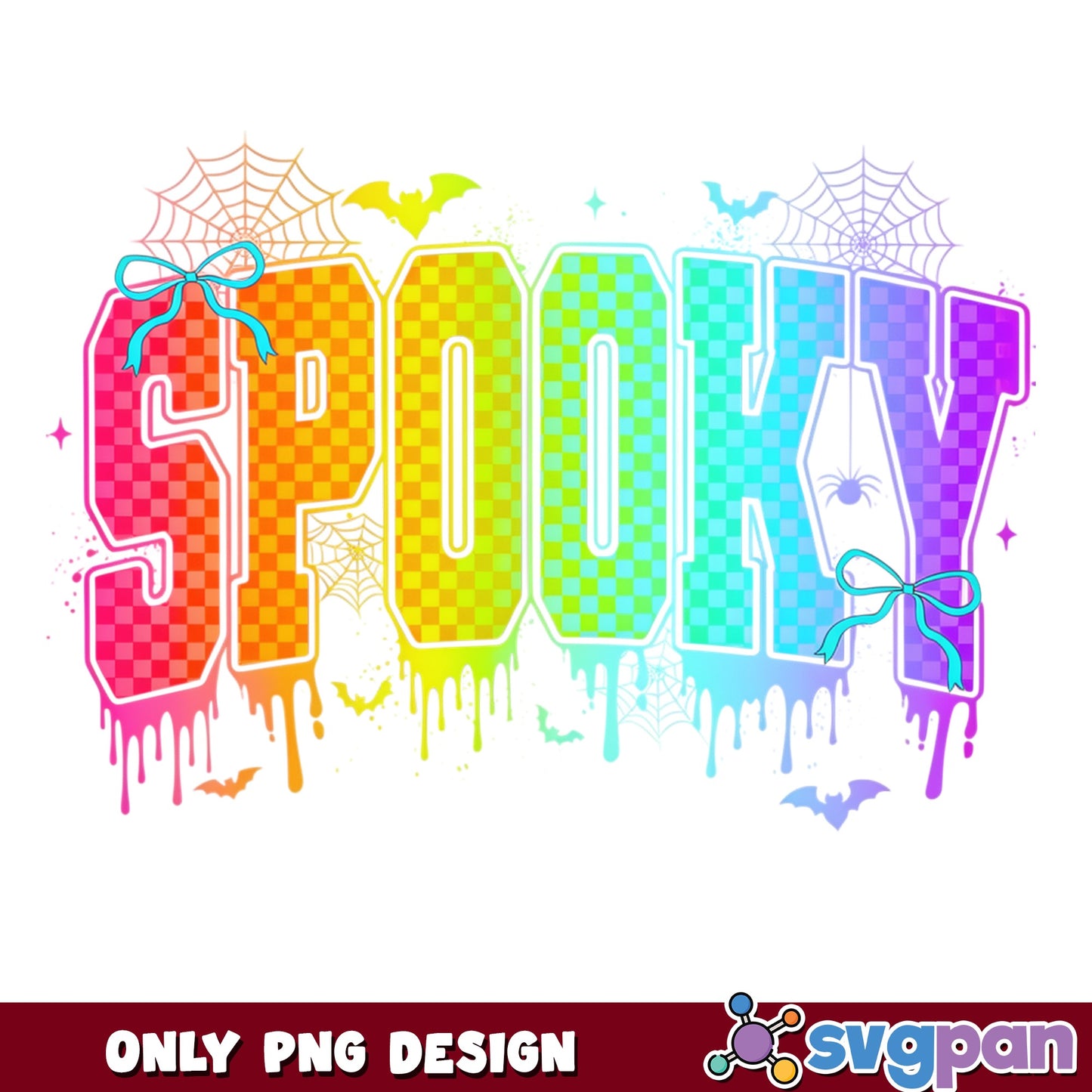 Spooky Halloween PNG, Colorful Drip Halloween Design, Halloween PNG