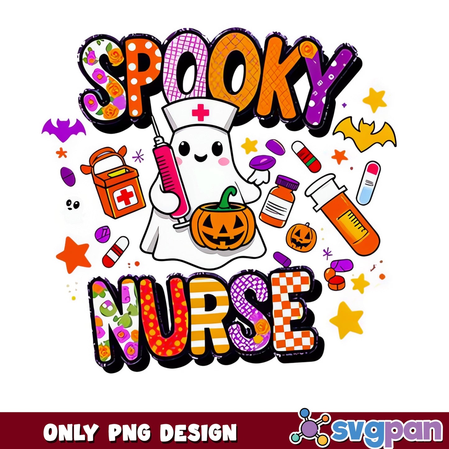 Spooky Nurse Halloween PNG, Ghost Nurse PNG, Halloween PNG