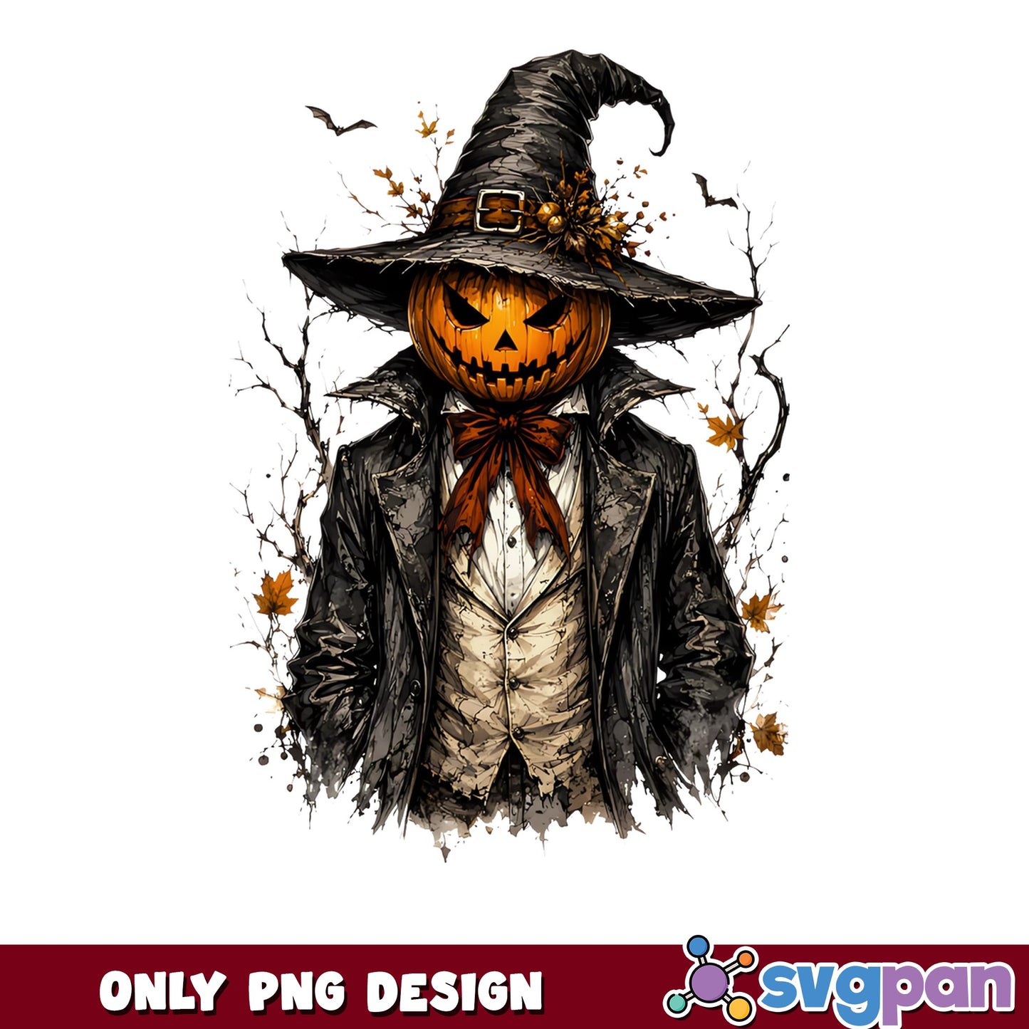 Spooky Pumpkin Head Witch Halloween PNG, Jack O Lantern PNG, Halloween PNG