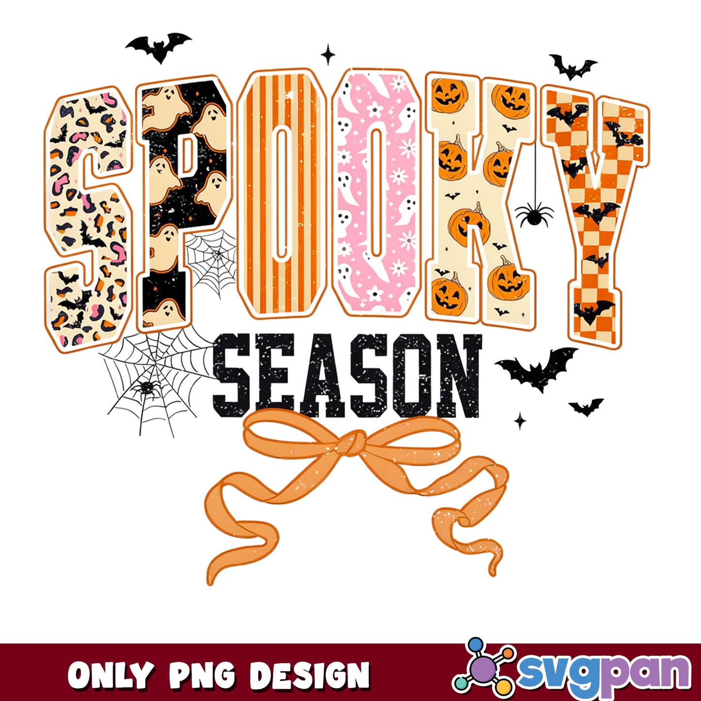 Spooky Season Halloween PNG, Retro Halloween PNG, Ghost Pumpkin PNG