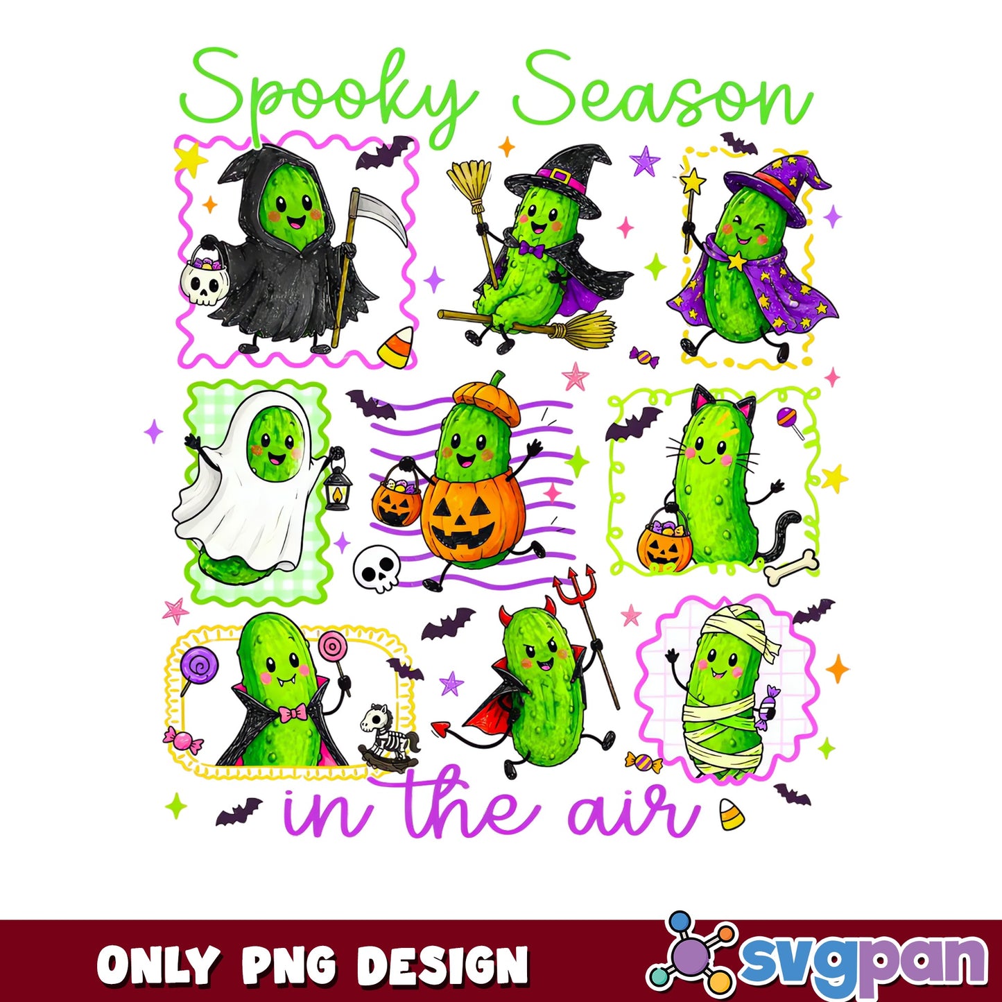 Spooky Season Pickle Halloween PNG, Funny Pickle PNG, Halloween PNG
