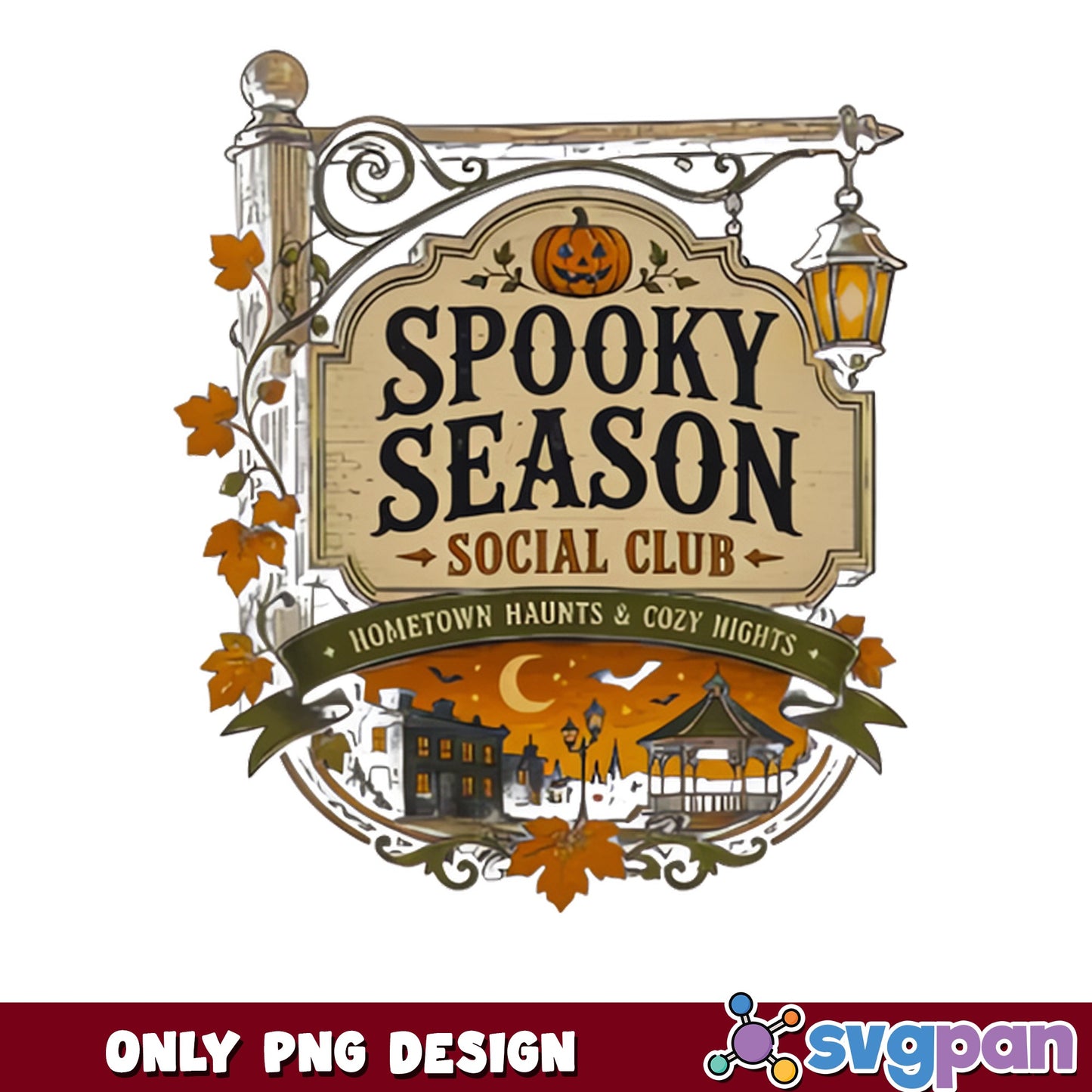 Spooky Season Social Club PNG, Halloween Pumpkin PNG, Fall PNG