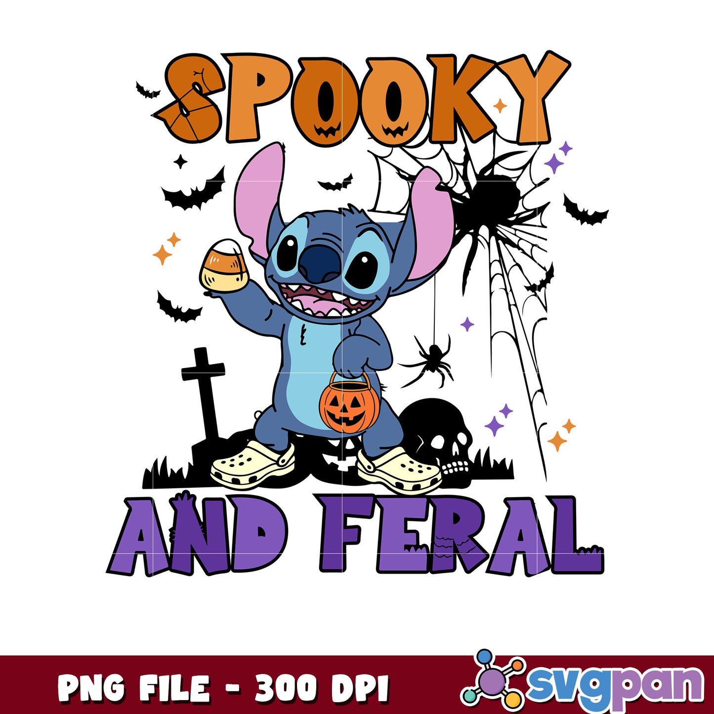 Spooky and feral halloween png, trick or treat png, halloween skeletons png