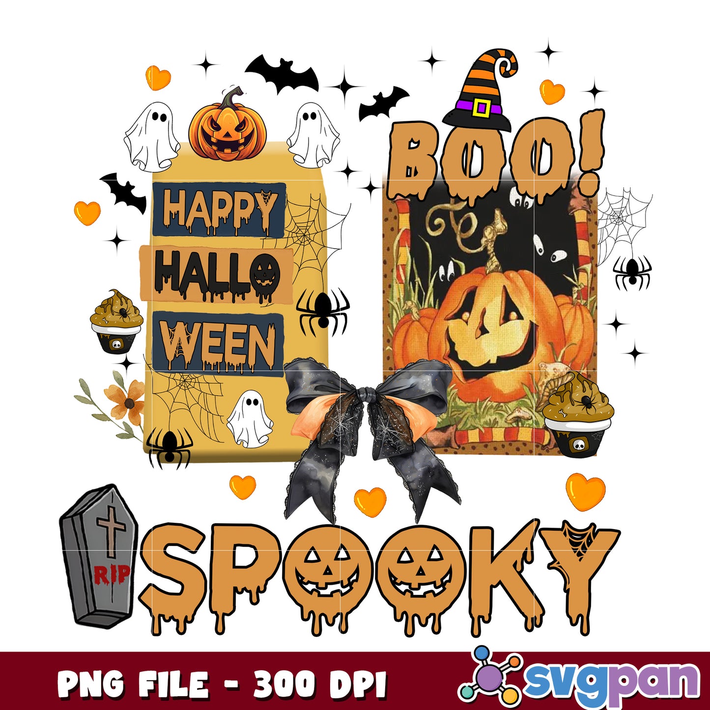 Spooky and happy halloween png, halloween costumes png, spirit halloween png