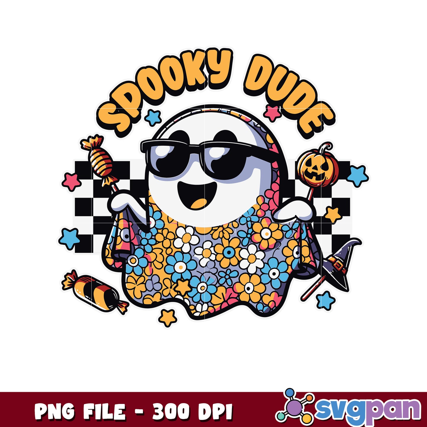 Spooky dude design png, trick or treat png, spooky halloween png