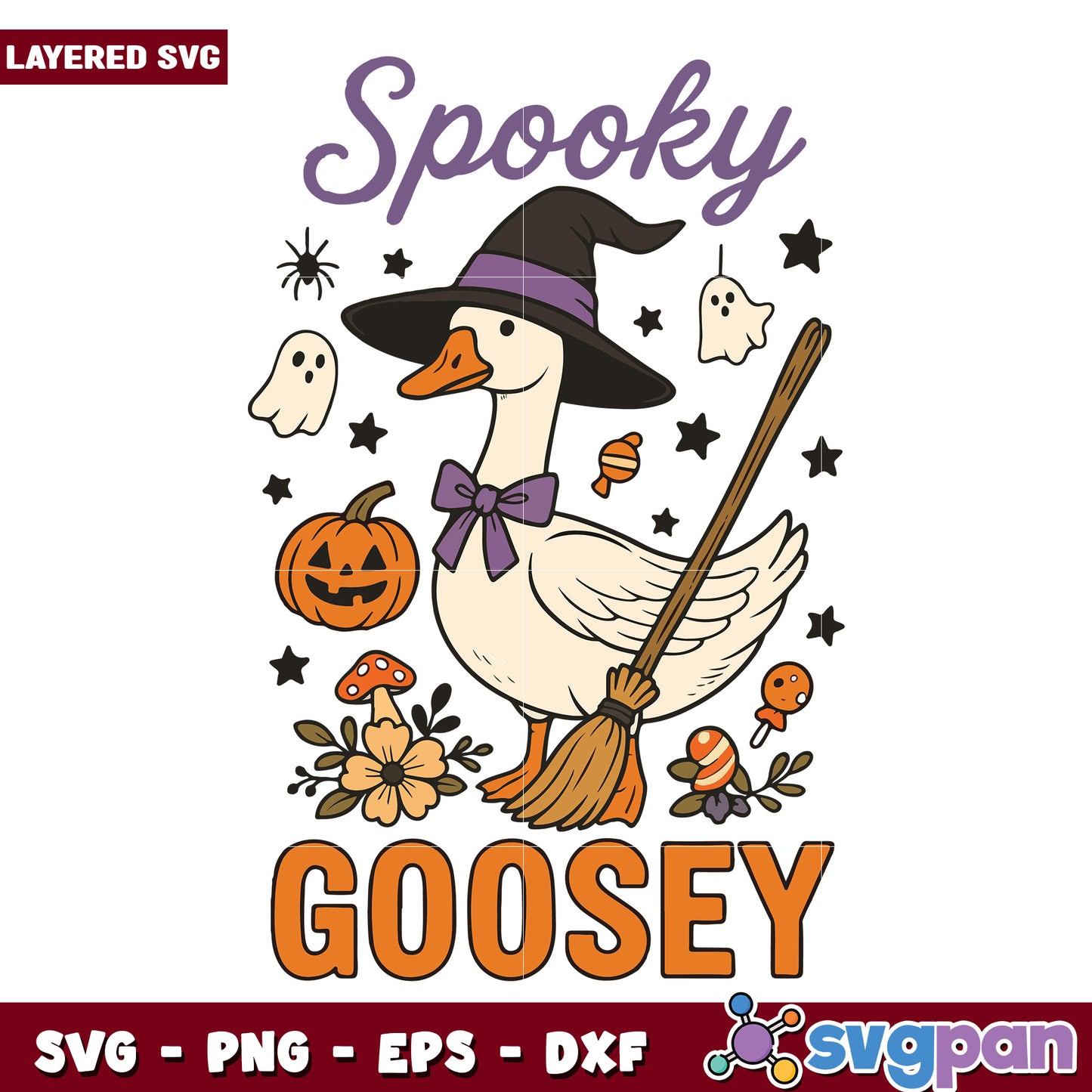 Spooky goosey svg, halloween cartoons svg, spirit halloween svg