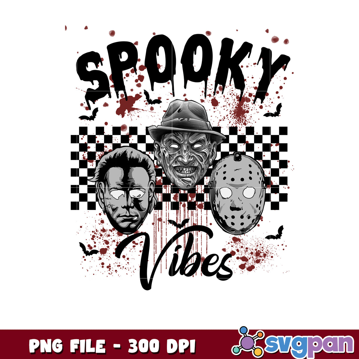 Spooky killers vibes design png, halloween png, halloween holiday png