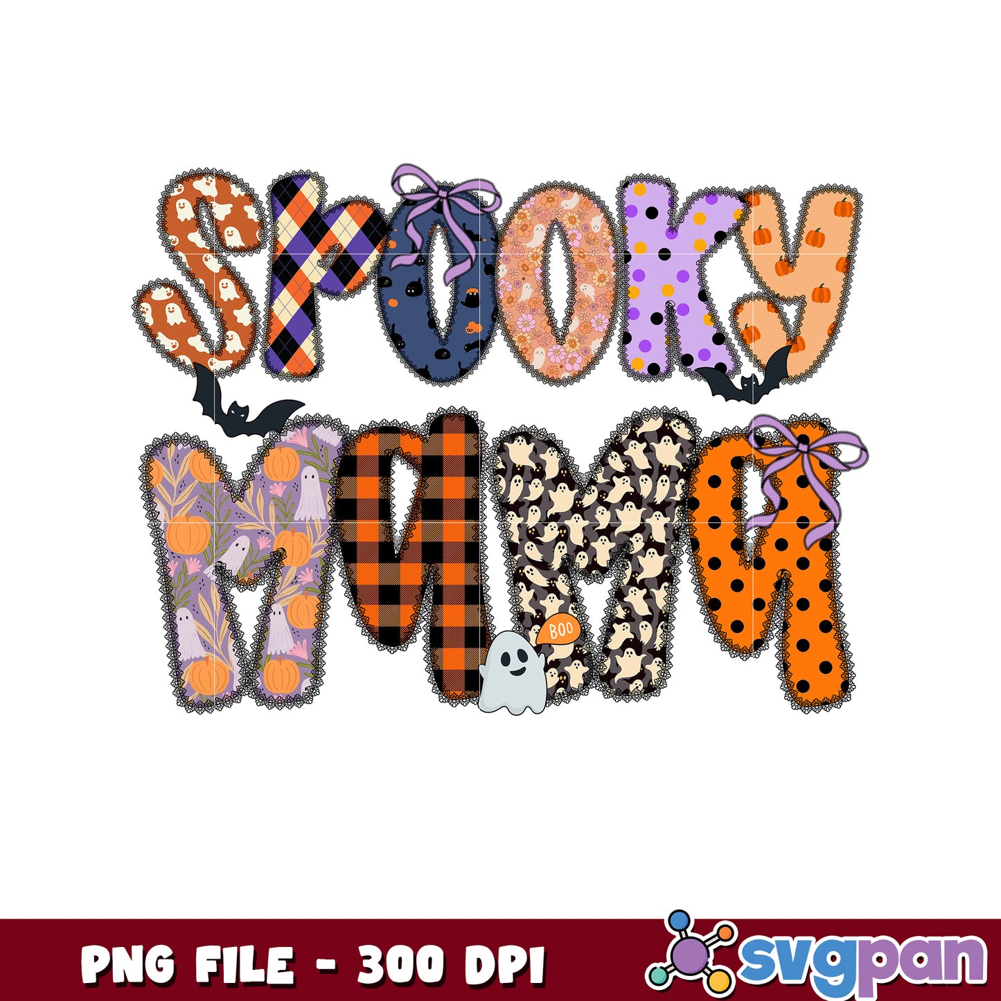 Spooky mama halloween png, trick or treat png, halloween skeletons png