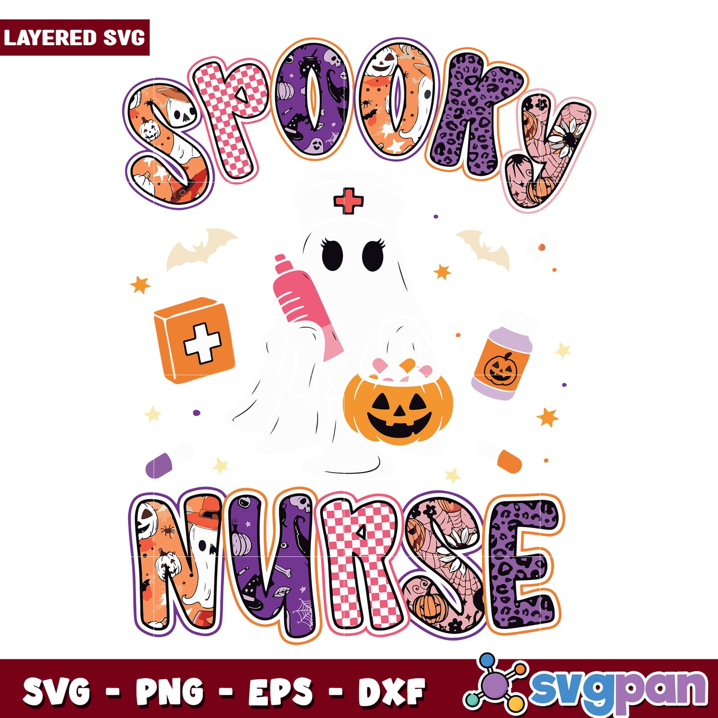 Spooky nurse svg, costumes for halloween svg, halloween drawings svg