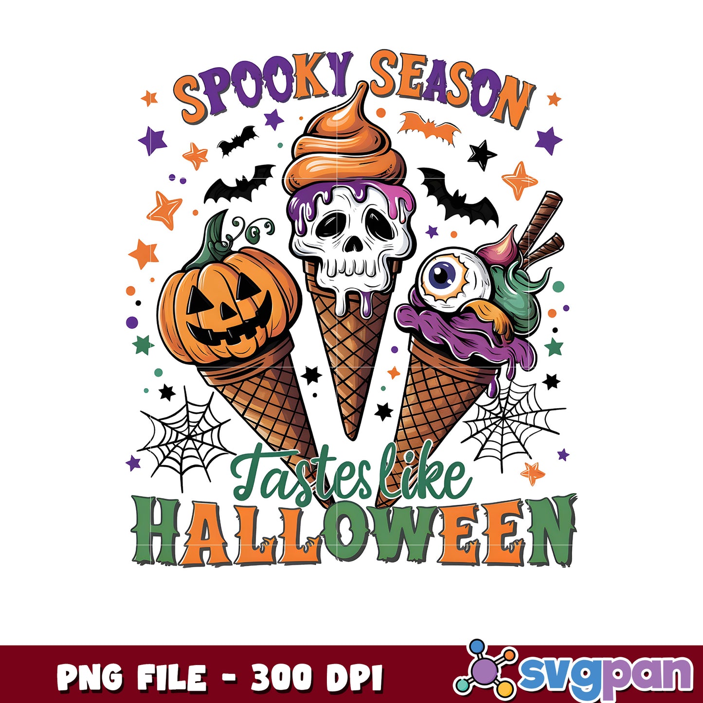 Spooky season tastes like halloween png, trick or treat png, halloween skeletons png