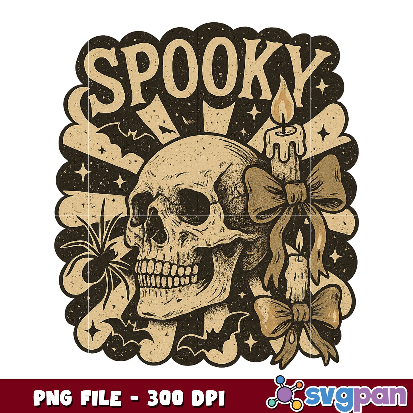 Spooky skull halloween png, halloween candy png, trick or treat png