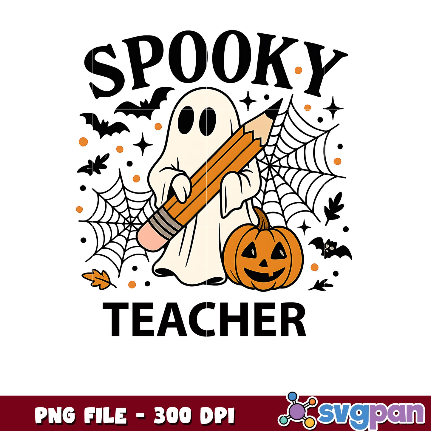 Spooky teachers halloween design png, halloween season png, scary monster png