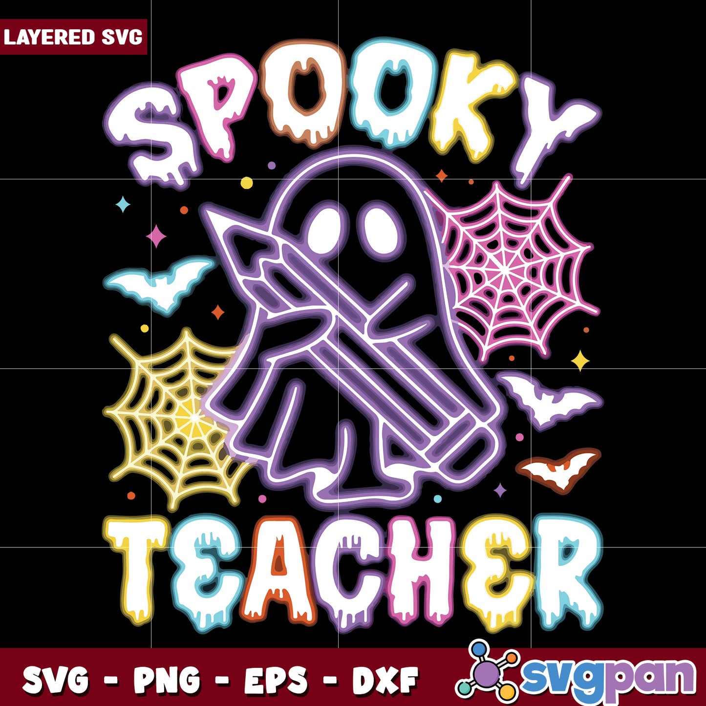 Spooky teacher svg, halloween cartoons svg, spirit halloween svg
