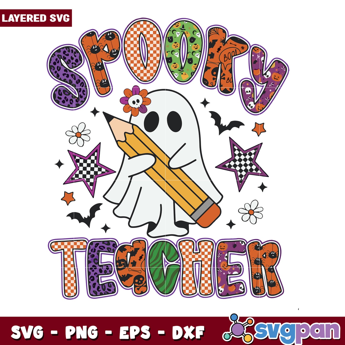 Spooky teacher svg, spooky halloween svg, halloween holiday svg