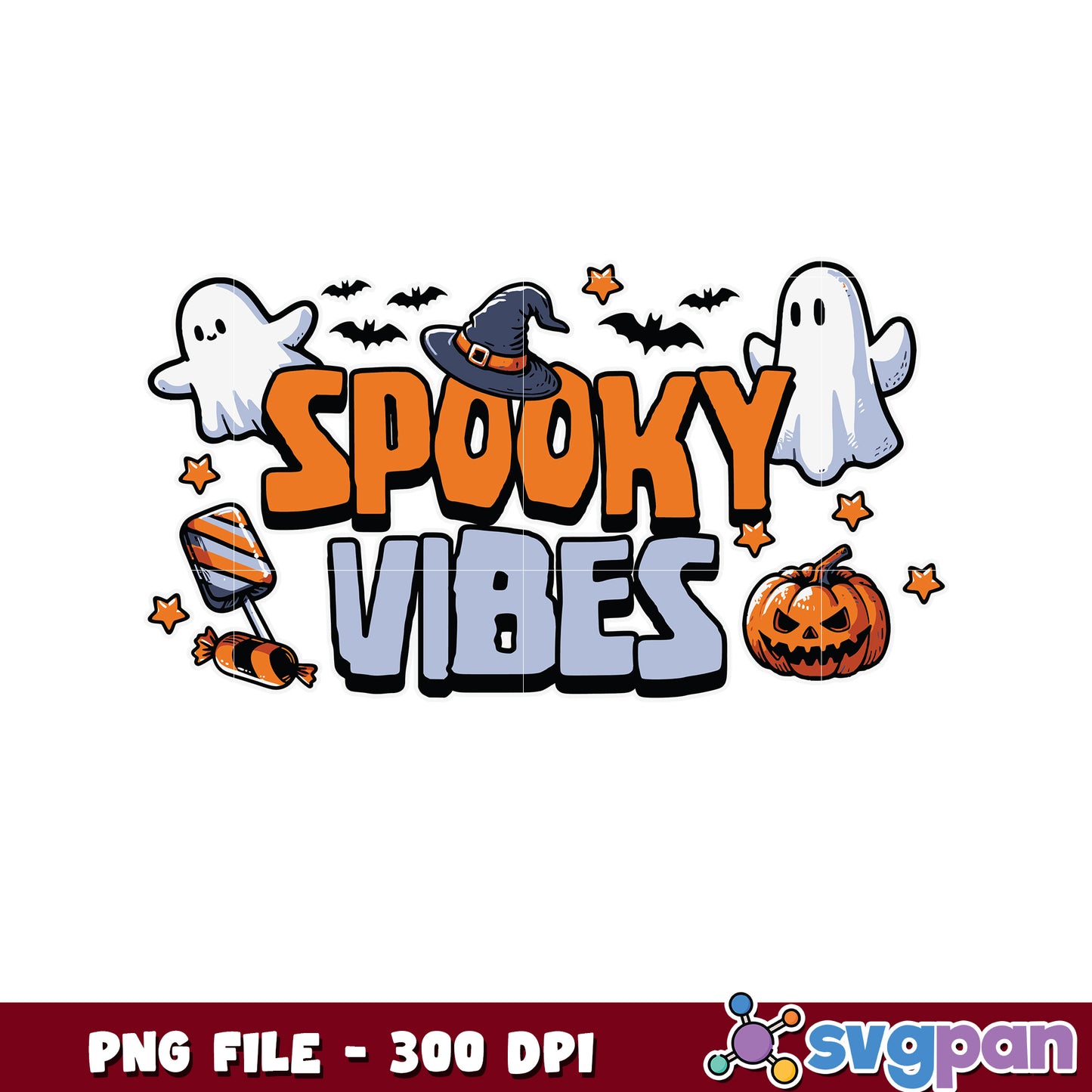 Spooky vibes png, trick or treat png, spooky halloween png