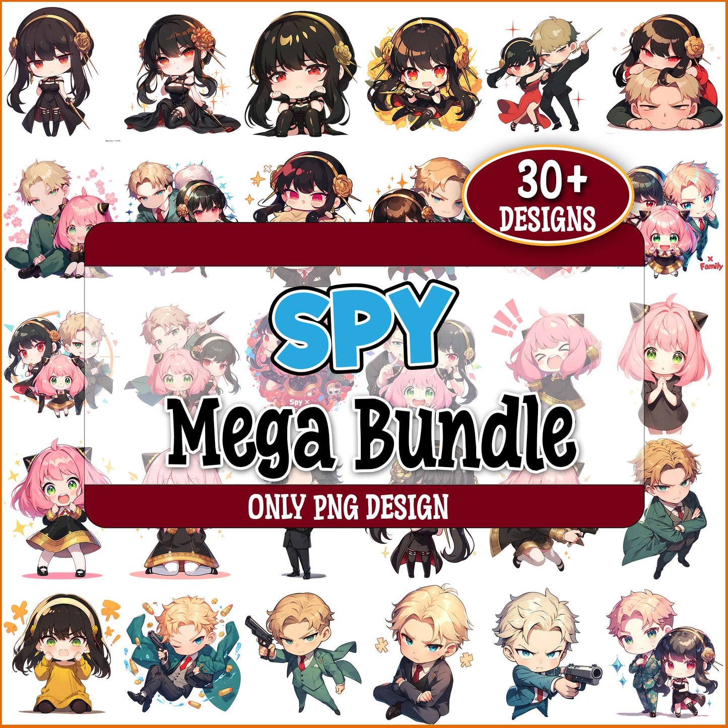 Spy x family chibi png bundle