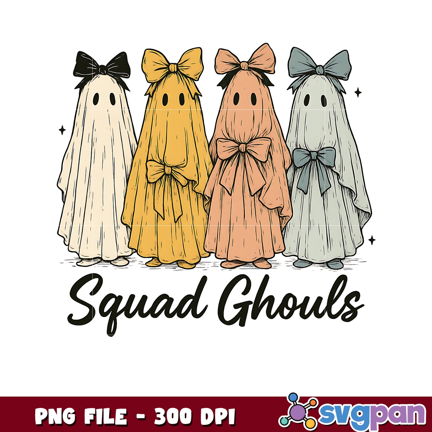Squad ghouls png, halloween costume png, halloween quotes png