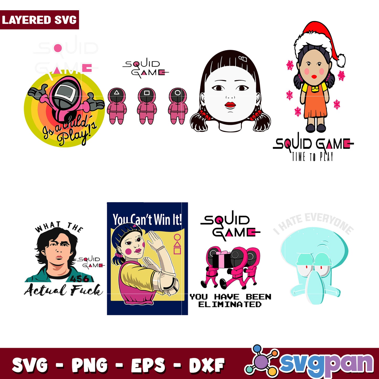Squid Game SVG Bundle Layered Designs