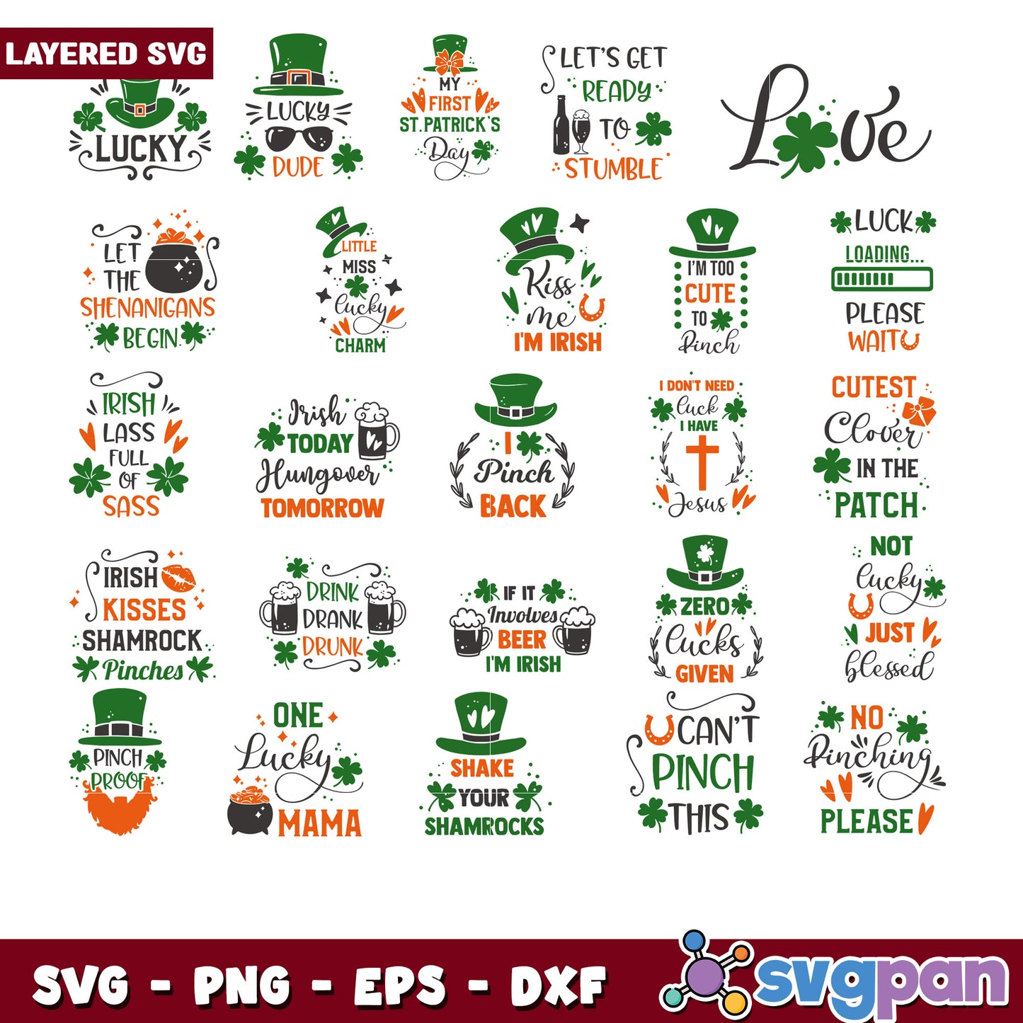 St Patrick's Day SVG Bundle Fun and Lucky Designs