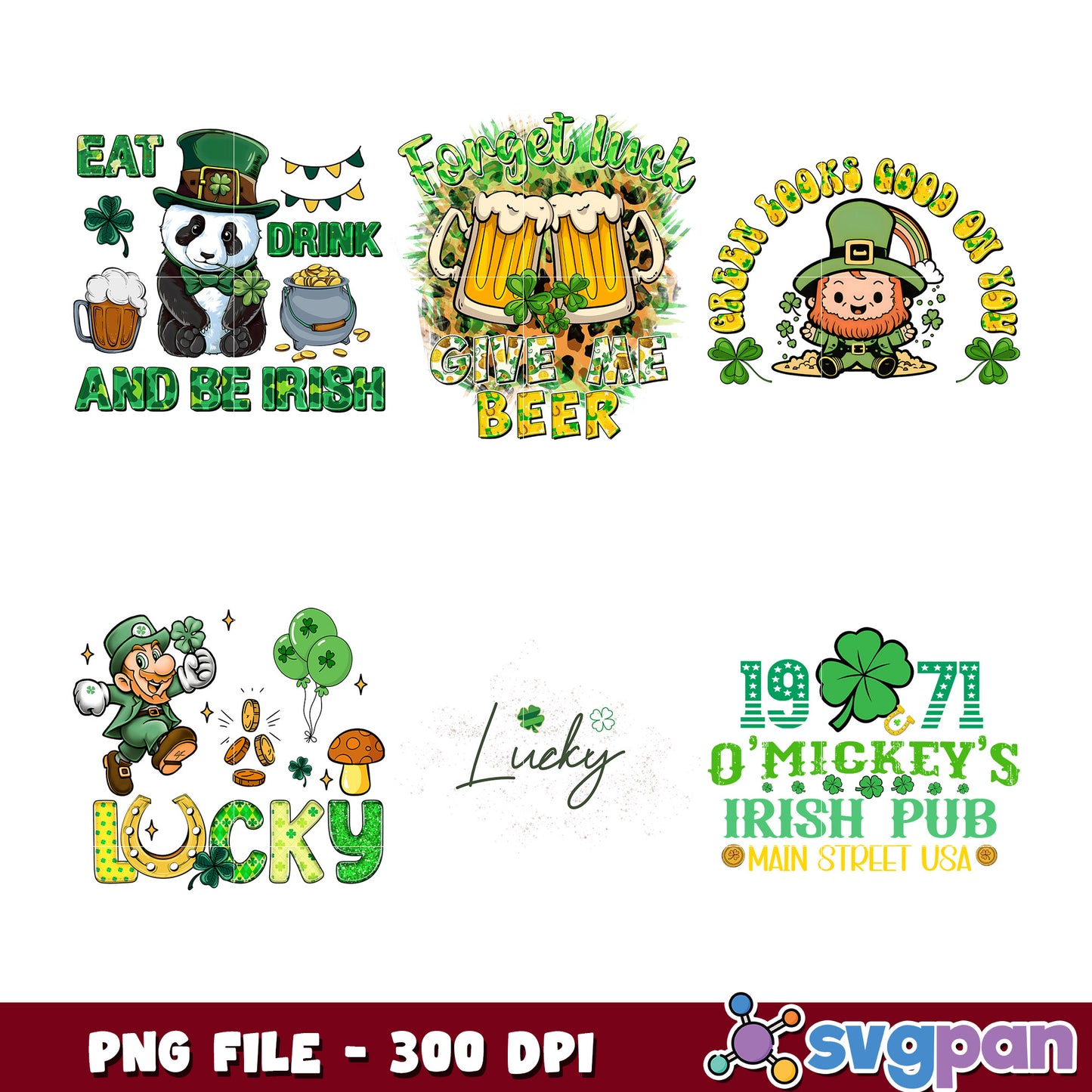 St Patricks Day Bundle PNG 300 DPI Designs