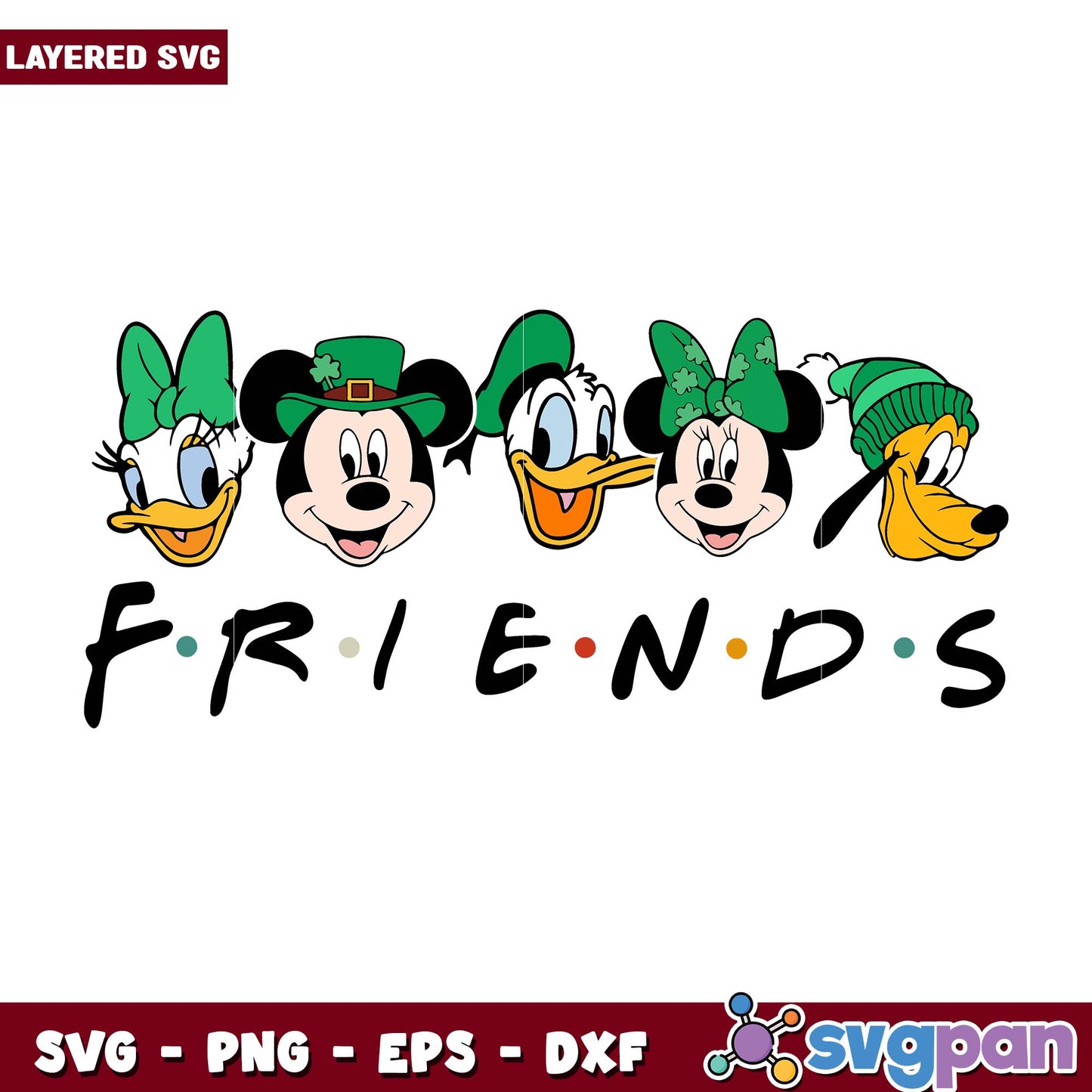 St Patricks Day Mouse And Friends svg, Disney characters svg, Digital Download