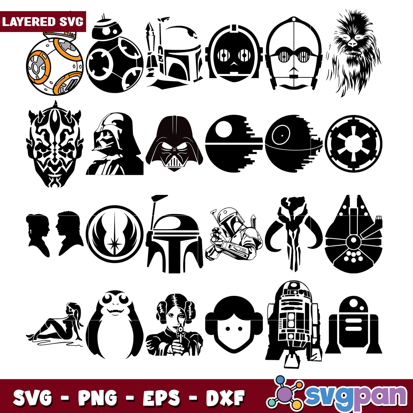 Star Wars Character Bundle SVG Cut Files Collection