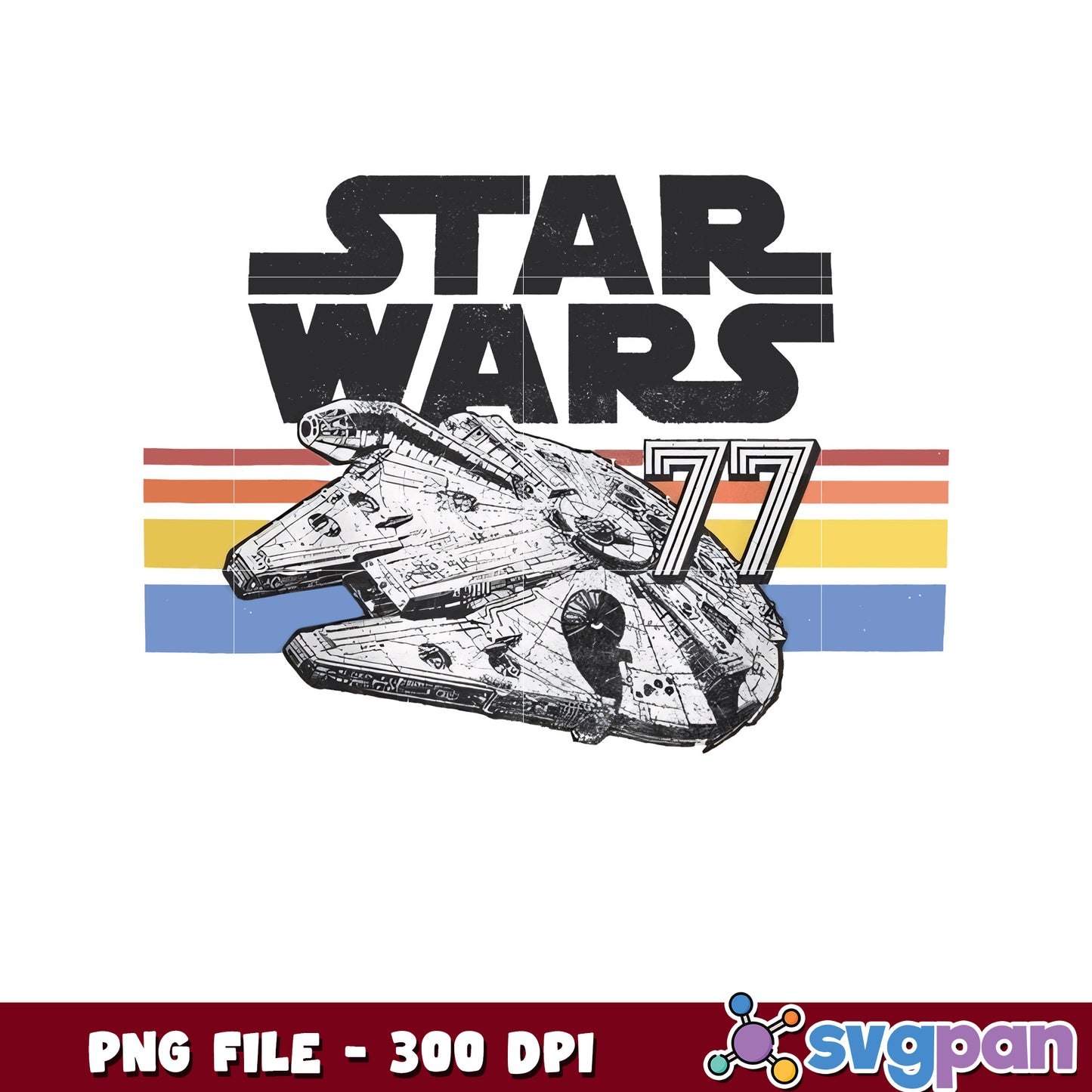 Star Wars Millennium Falcon PNG 77 Retro Design