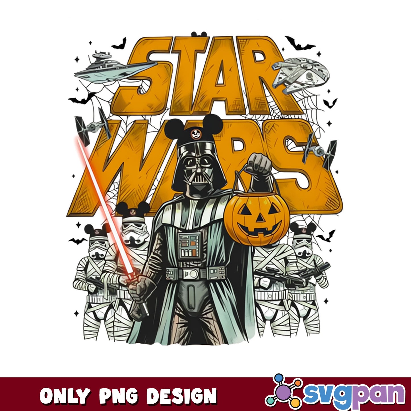 Star Wars Darth Vader Mickey Halloween PNG, Stormtrooper Mummy PNG, Disney PNG
