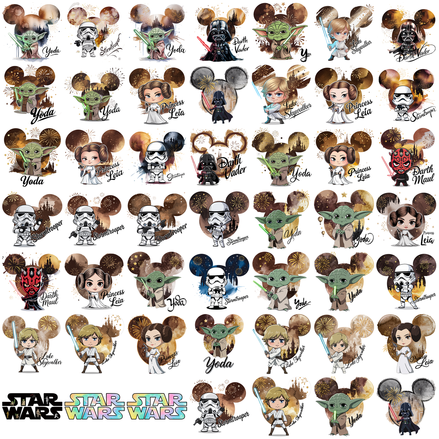 Star war design png bundle, star wars movies png, star wars characters png