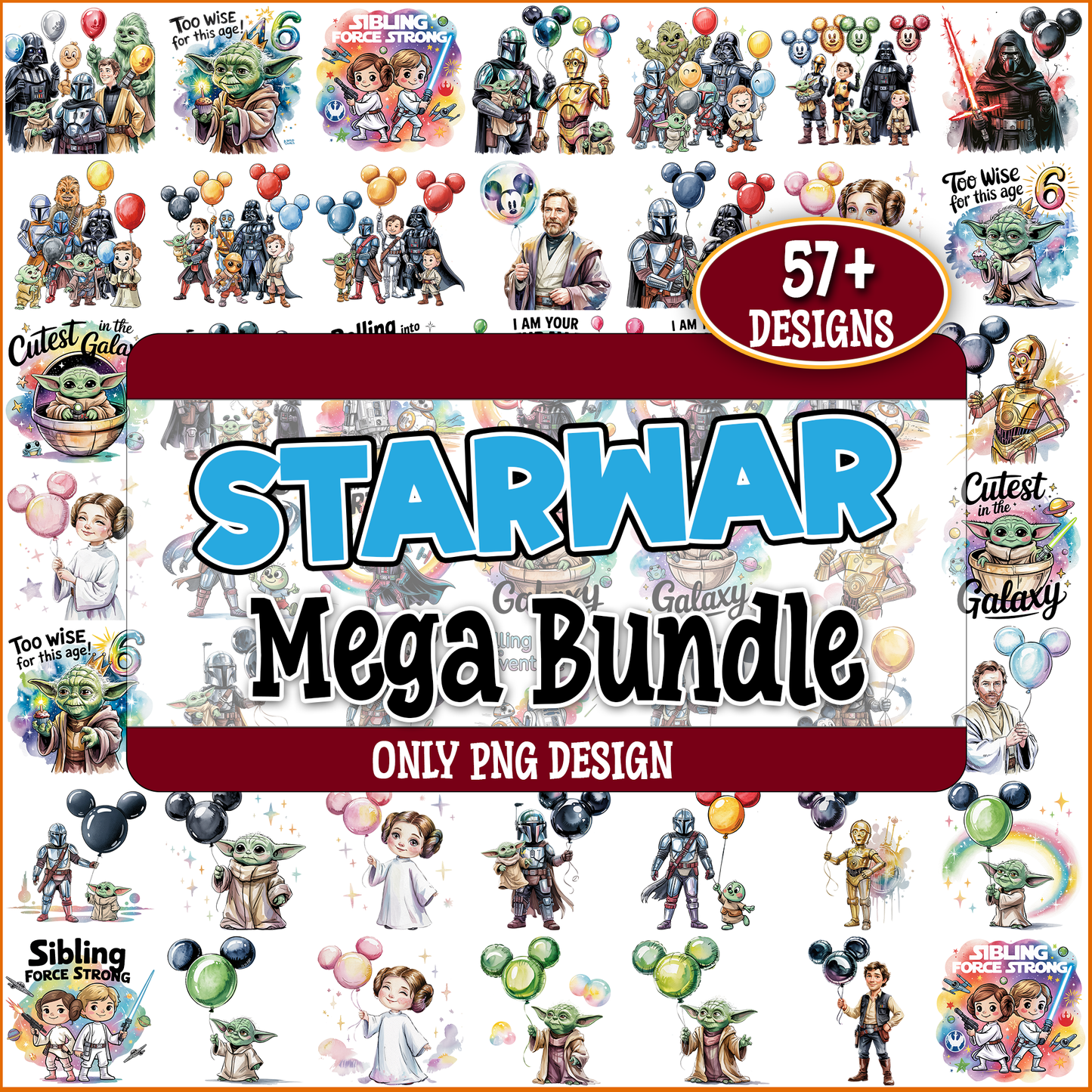 Star war designs png bundle