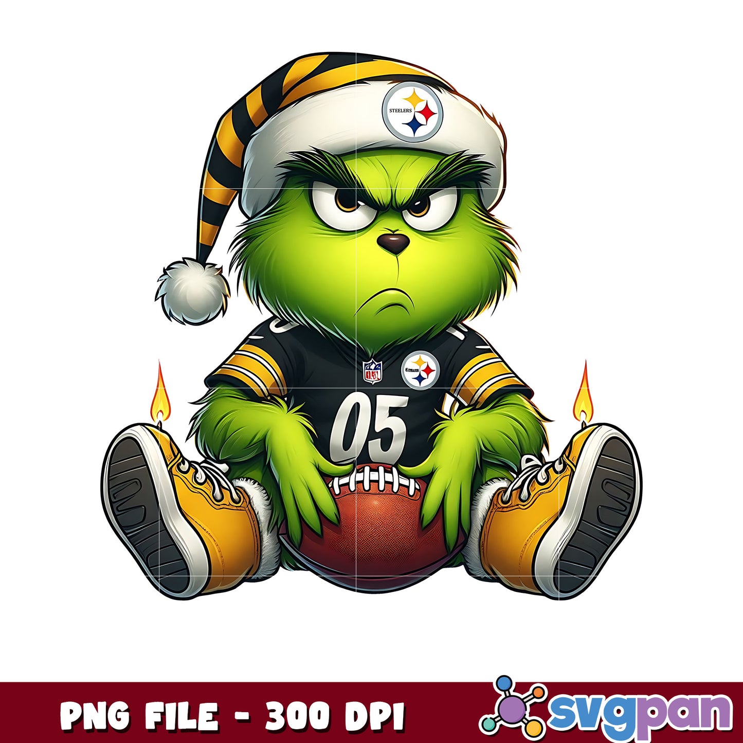 Steelers funny grinch png, nfl mvp png, grinch steelers png
