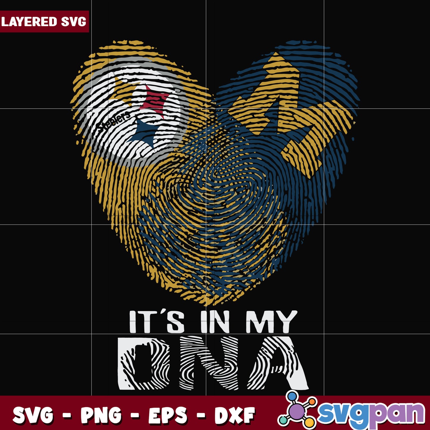 Steelers it's in my DNA illustration svg, nfl divisons svg, nfl steelers svg