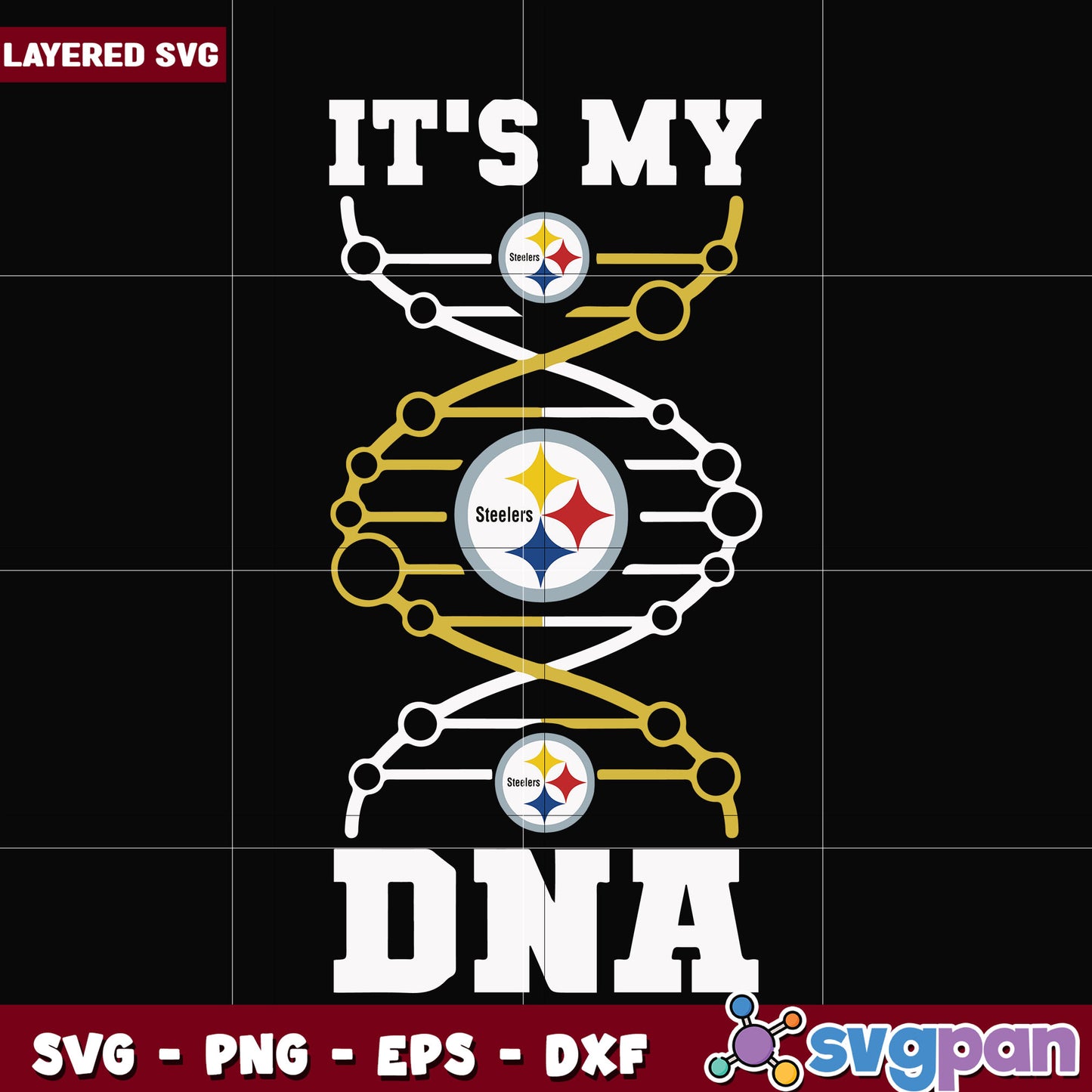 Steelers it's in my dna svg, nfl divisons svg, nfl steelers svg