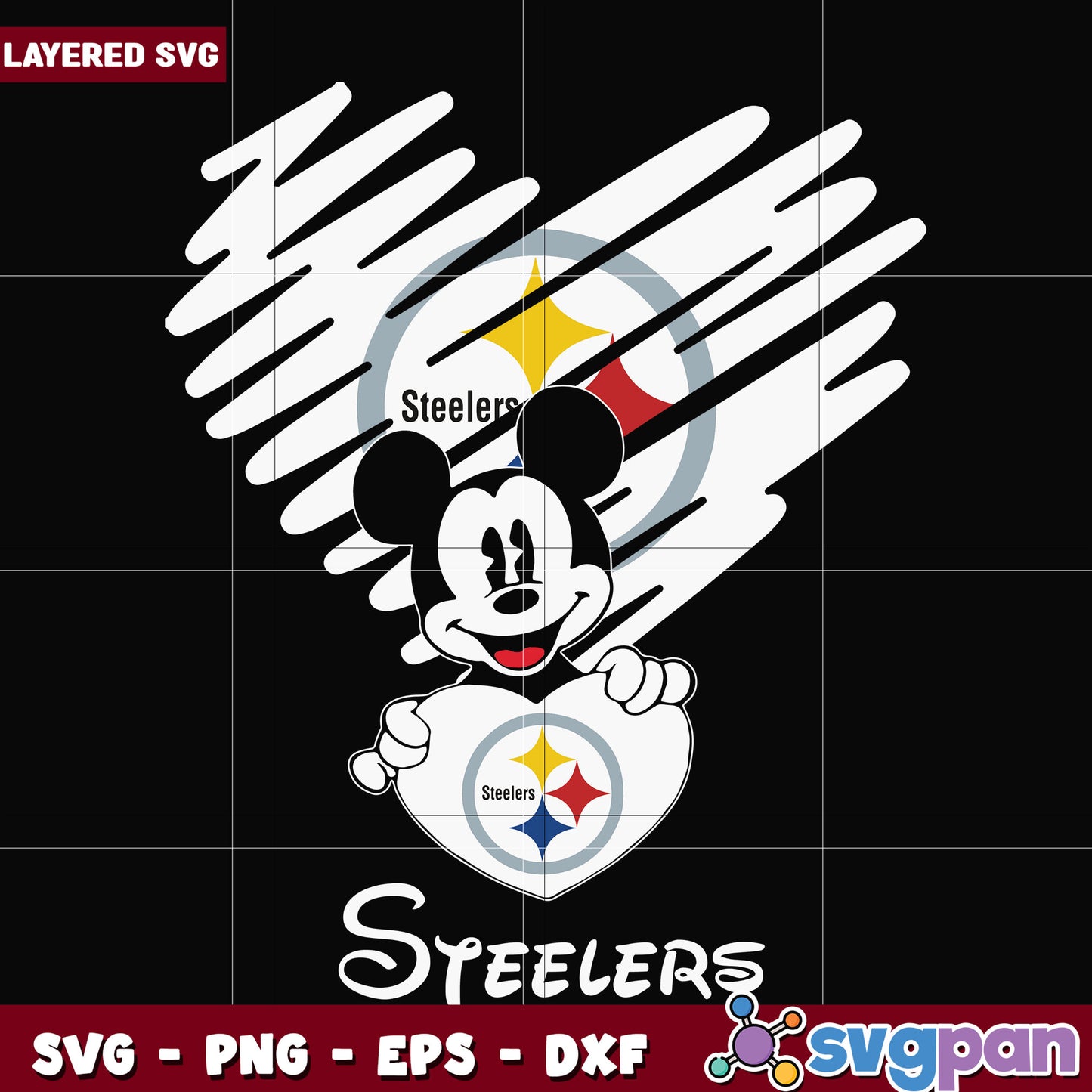 Steelers mickey heart svgsvg, nfl divisons svg, nfl steelers svg