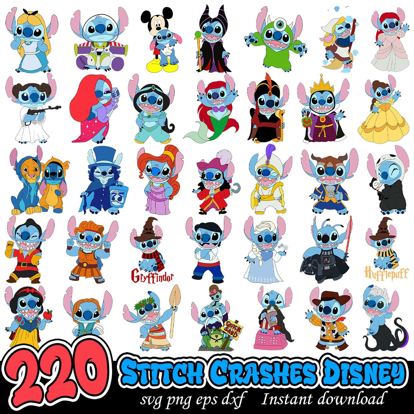Stitch Crashes Disney Bundle SVG