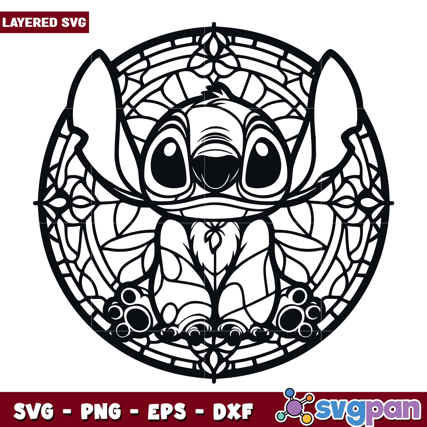 Stitch Stained Glass SVG Cut File