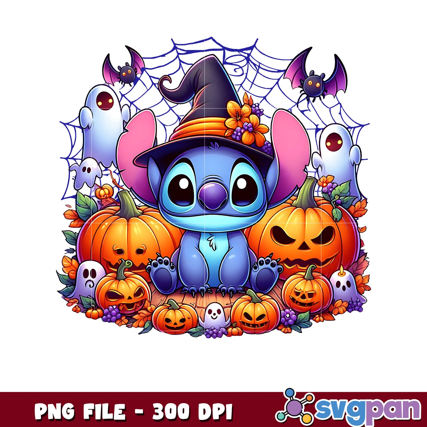 Stitch cute design png, spooky season png, halloween cartoons png