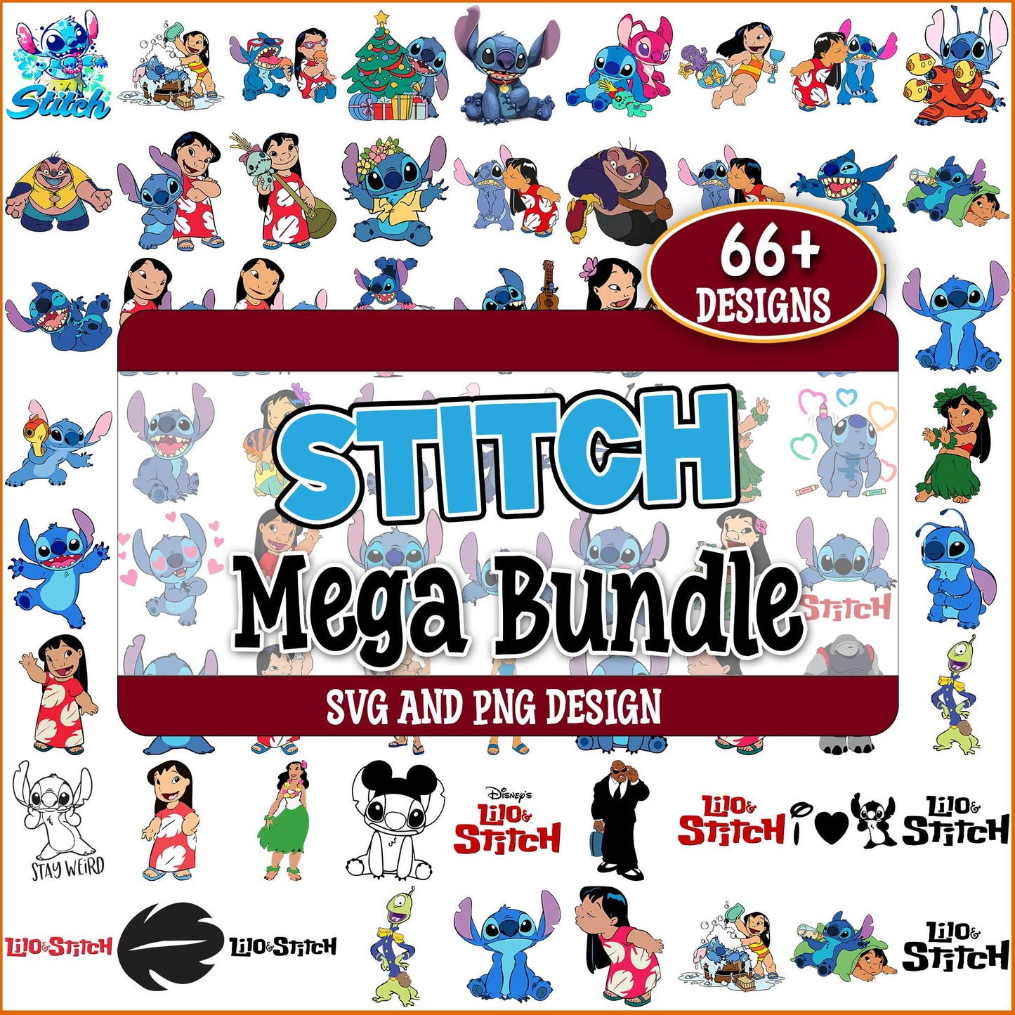 Stitch design set svg bundle