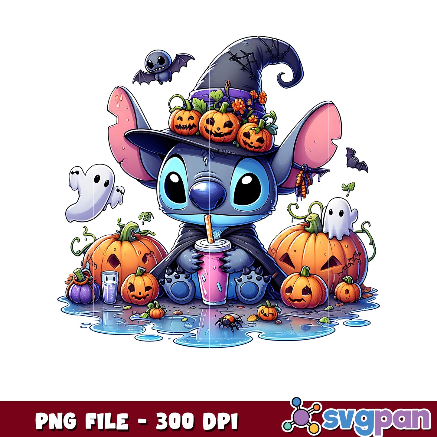 Stitch drink shake png, halloween costumes png, spirit halloween png